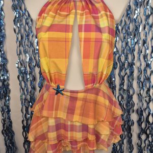 Mini robe madras a volants